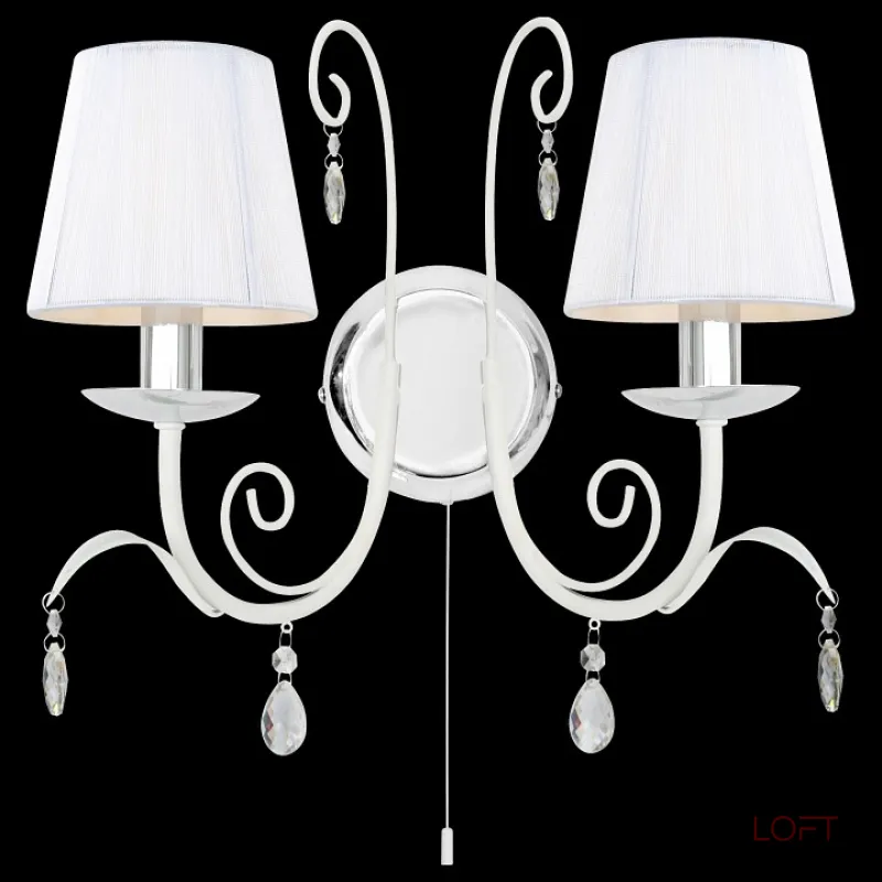 Бра Arte Lamp Romana Snow A1743AP-2WH Цвет арматуры белый Цвет плафонов белый от ImperiumLoft