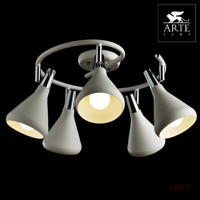 Спот Arte Lamp Ciclone A9155PL-5WH Цвет арматуры хром Цвет плафонов белый от ImperiumLoft