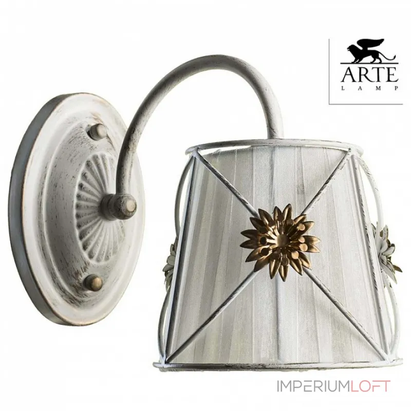 Бра Arte Lamp Fortuna A5495AP-1WG Цвет арматуры золото Цвет плафонов белый от ImperiumLoft
