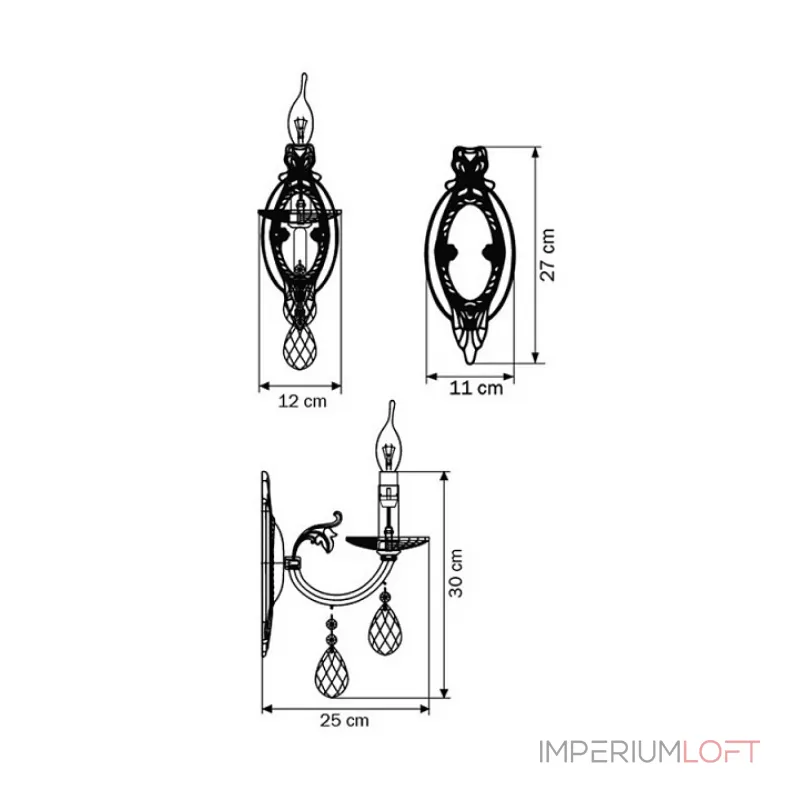 Бра Osgona Stregaro 694614 Цвет арматуры хром Цвет плафонов прозрачный от ImperiumLoft