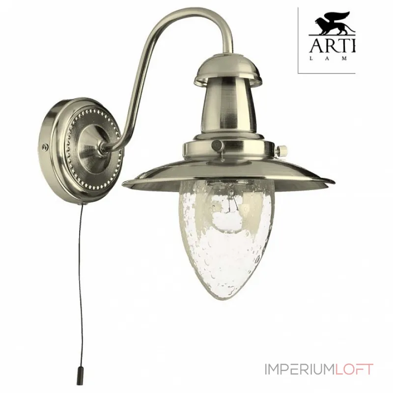 Бра Arte Lamp Fisherman A5518AP-1SS Цвет арматуры серебро Цвет плафонов прозрачный от ImperiumLoft