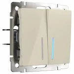 Выключатель двухклавишный с подсветкой без рамки Werkel W112 2 W1122103 от ImperiumLoft