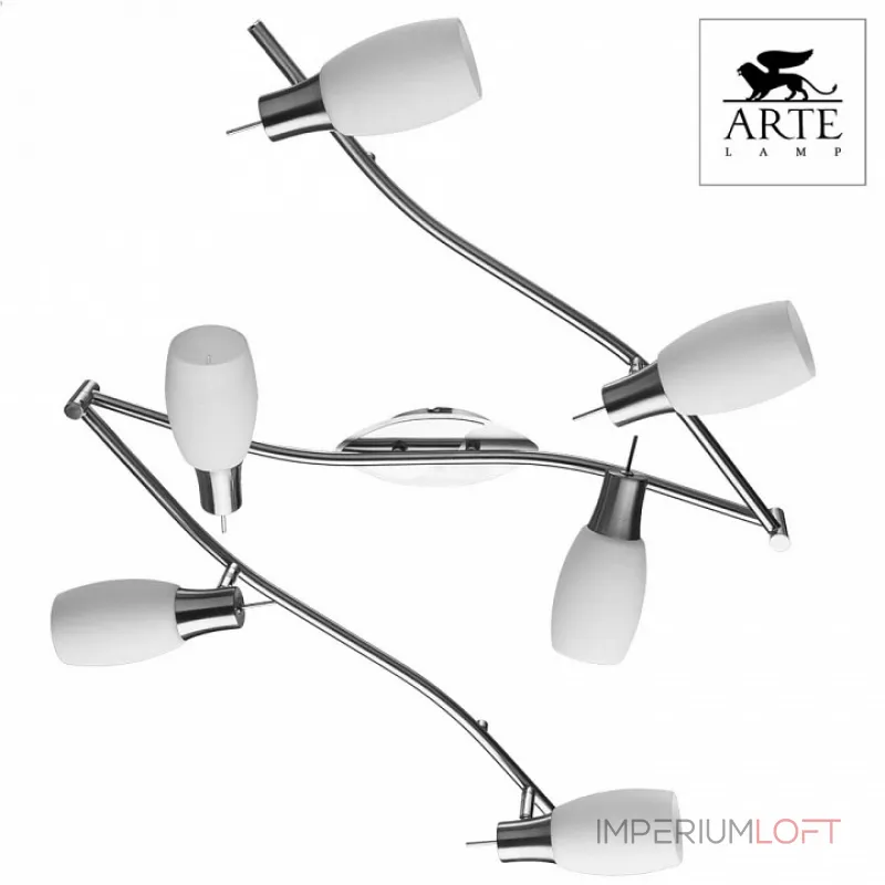 Спот Arte Lamp Volare A4590PL-6SS Цвет арматуры хром Цвет плафонов белый от ImperiumLoft Спот Arte Lamp Volare A4590PL-6SS Цвет арматуры хром Цвет плафонов белый от ImperiumLoft