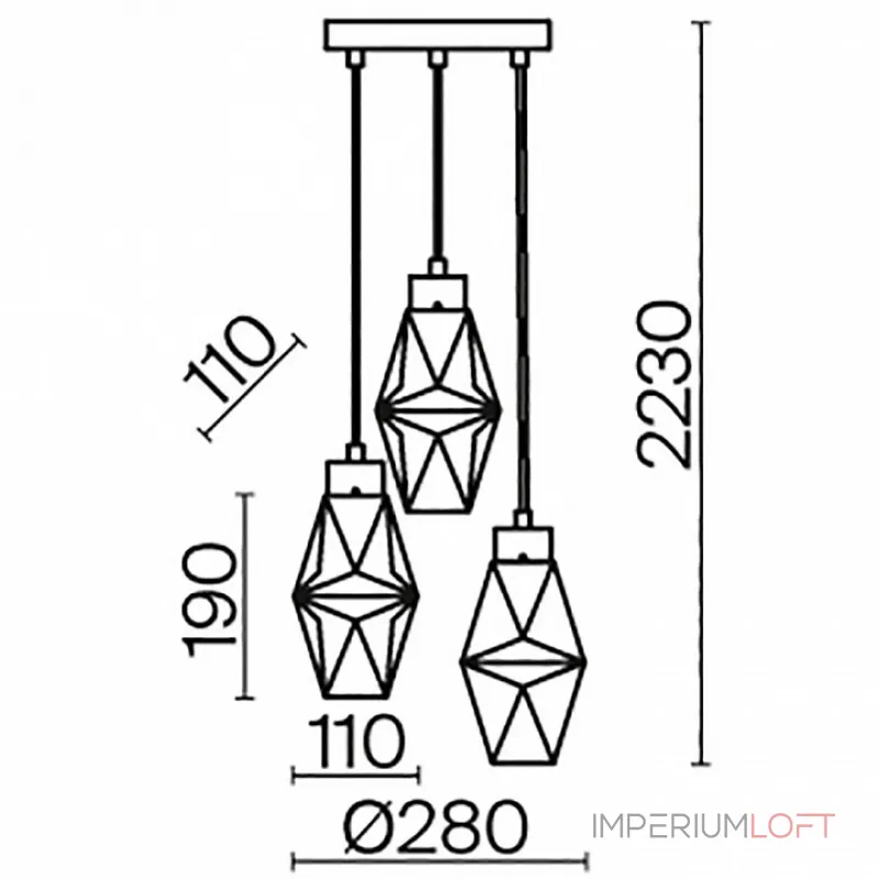 Подвесной светильник Maytoni Coctail time MOD325PL-03G от ImperiumLoft