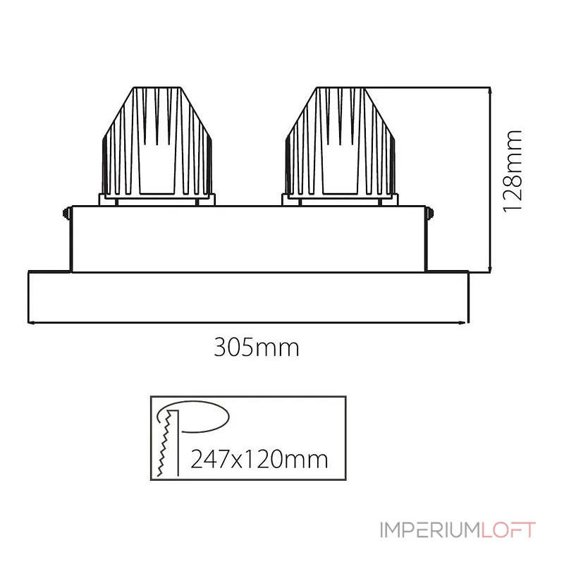 Рамка на 2 светильника Deko-Light 930097 Цвет арматуры черный от ImperiumLoft