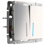 Выключатель двухклавишный с подсветкой без рамки Werkel W112 4 W1120102 Цвет арматуры никель от ImperiumLoft