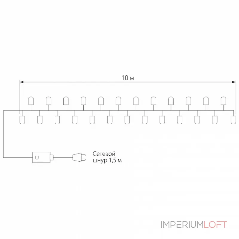 Гирлянда Нить  Eurosvet 400 400-002 мульти от ImperiumLoft
