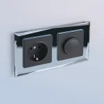 Выключатель проходной одноклавишный с подсветкой без рамки Werkel графит рифленый W1112104 от ImperiumLoft