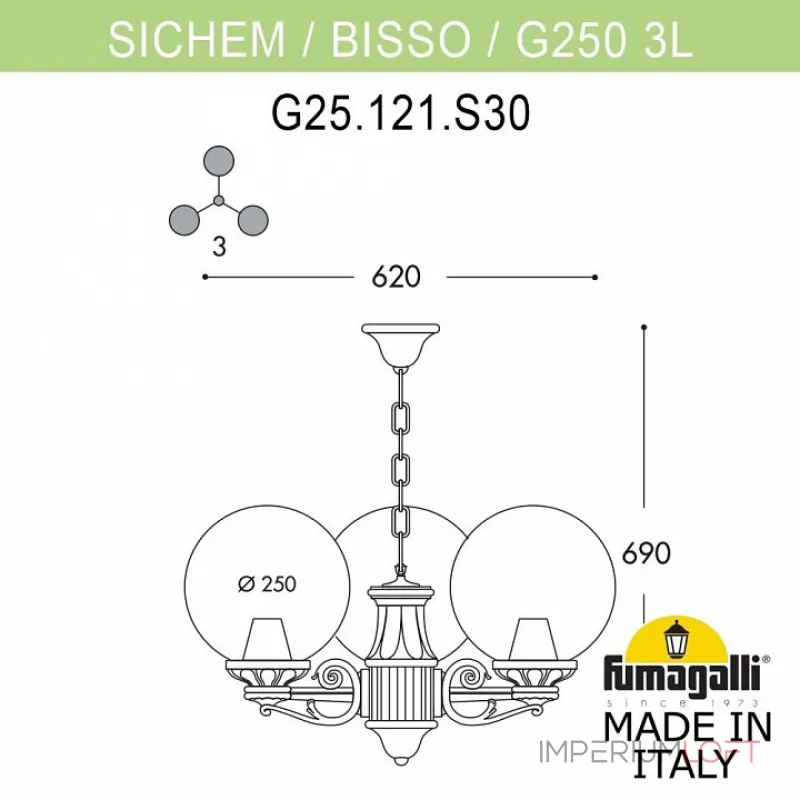 Подвесной светильник Fumagalli Globe 250 G25.120.S30.AXE27 от ImperiumLoft Подвесной светильник Fumagalli Globe 250 G25.120.S30.AXE27 от ImperiumLoft
