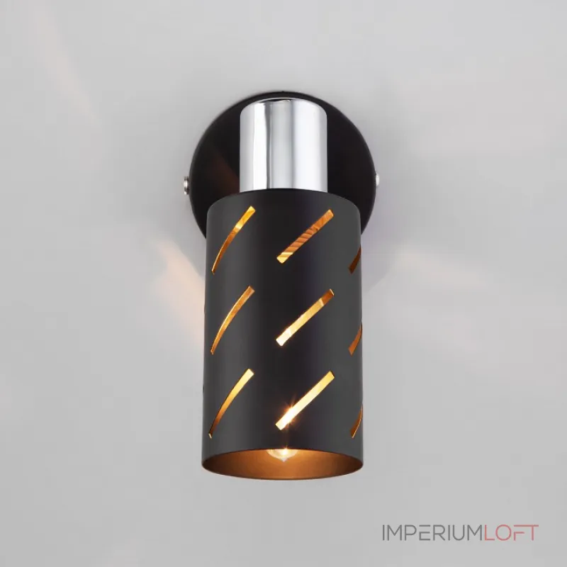 Бра Eurosvet Fente 20090/1 черный/хром Цвет плафонов золото Цвет арматуры черный от ImperiumLoft