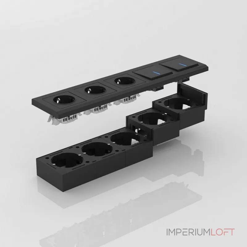 Короб накладной для розетки Werkel черный W8000008 от ImperiumLoft Короб накладной для розетки Werkel черный W8000008 от ImperiumLoft