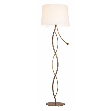 Торшер с подсветкой Lussole Ajo GRLSP-0552 Цвет арматуры бронза Цвет плафонов белый Торшер с подсветкой Lussole Ajo GRLSP-0552 Цвет арматуры бронза Цвет плафонов белый
