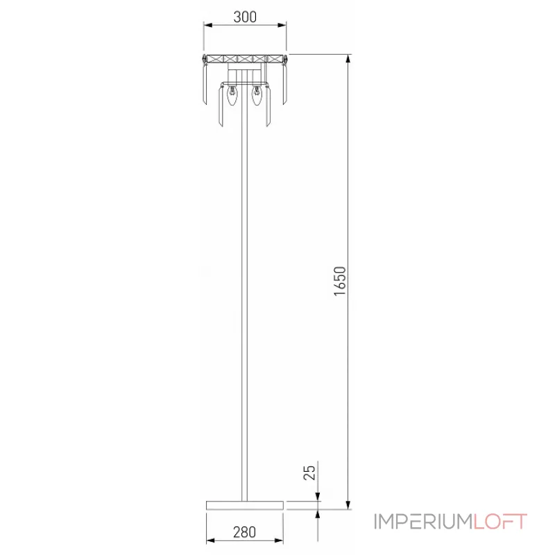 Торшер Eurosvet Elegante 01137/3 золото/прозрачный хрусталь Strotskis от ImperiumLoft