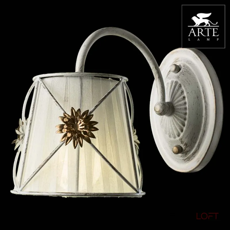 Бра Arte Lamp Fortuna A5495AP-1WG Цвет арматуры золото Цвет плафонов белый от ImperiumLoft