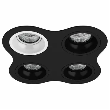 Встраиваемый светильник Lightstar Domino D64706070707 цвет арматуры черно-белый