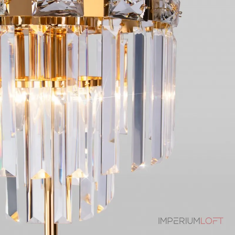 Торшер Eurosvet Elegante 01137/3 золото/прозрачный хрусталь Strotskis от ImperiumLoft