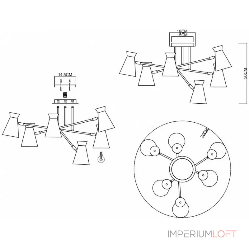 Потолочная люстра EVOLUCE Alfeo SLE1252-502-06