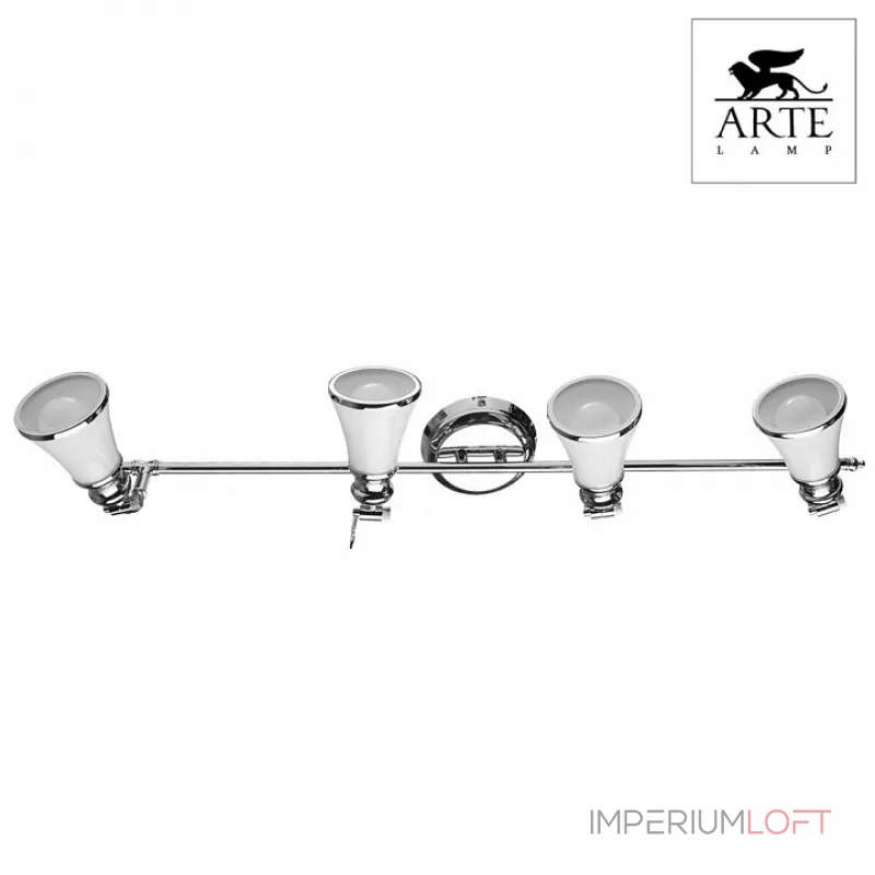 Спот Arte Lamp Vento A9231PL-4CC Цвет арматуры хром Цвет плафонов белый от ImperiumLoft Спот Arte Lamp Vento A9231PL-4CC Цвет арматуры хром Цвет плафонов белый от ImperiumLoft