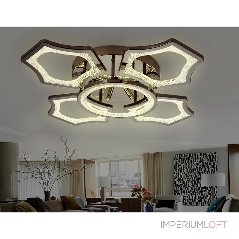 Накладной светильник Ambrella Original 3 FA576/4+1 DCH черный хром 106W 620*620*120 (ПДУ РАДИО 2.4G) Цвет арматуры черный Цвет плафонов черный от ImperiumLoft