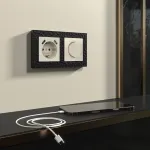 Розетка с заземлением, шторками и 2хUSB, без рамки Werkel айвори матовые W1171562 от ImperiumLoft