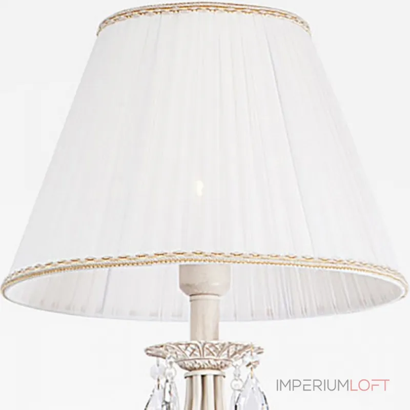 Торшер Eurosvet Amelia 10073/1 белый с золотом/прозрачный хрусталь Strotskis Цвет арматуры золото Цвет плафонов белый от ImperiumLoft
