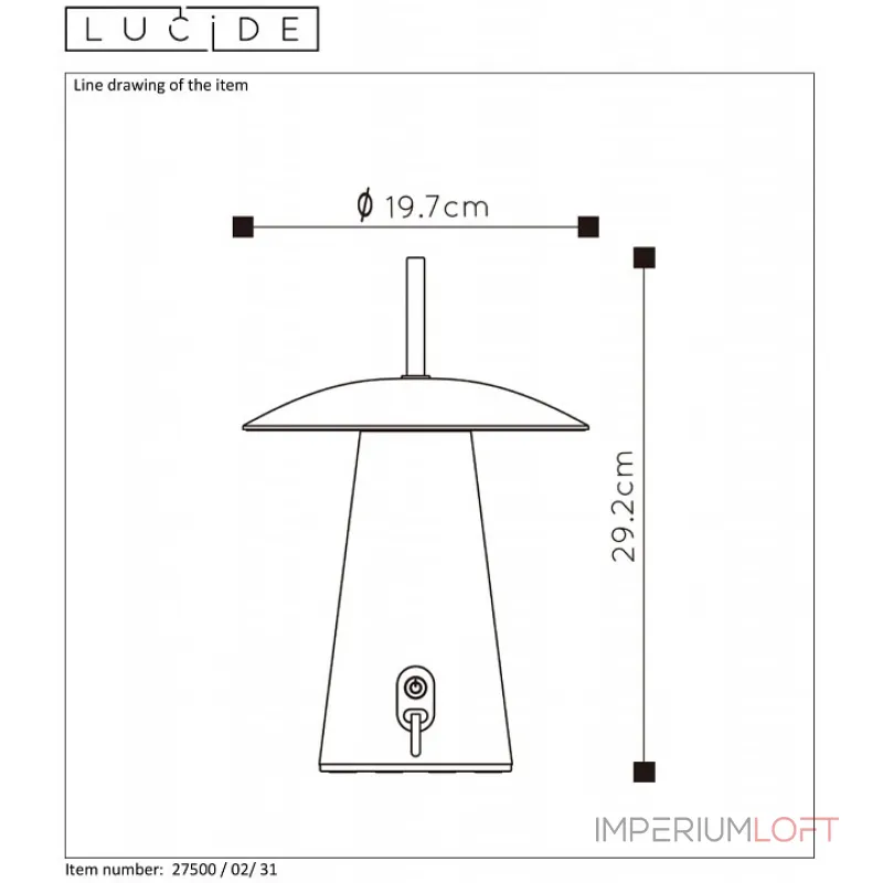 Настольная лампа декоративная Lucide 27500/02/31 от ImperiumLoft