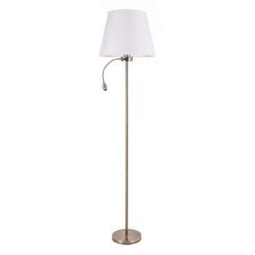 Торшер с подсветкой Arte Lamp Elba A2581PN-2AB Цвет арматуры Коричневый Цвет плафонов Белый