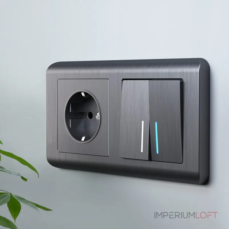 Выключатель проходной двухклавишный с подсветкой без рамки Werkel W112 7 W1122104 от ImperiumLoft Выключатель проходной двухклавишный с подсветкой без рамки Werkel W112 7 W1122104 от ImperiumLoft