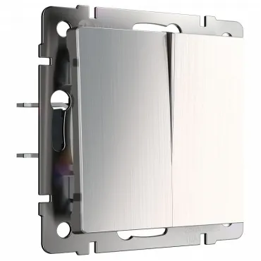 Выключатель двухклавишный без рамки Werkel W112 4 W1120002 Цвет арматуры никель