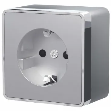 Розетка с заземлением Werkel Gallant W5071006 Цвет арматуры серебро