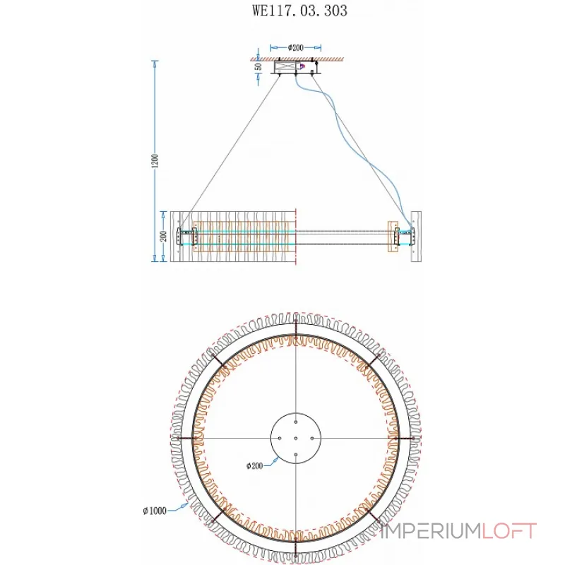 Подвесной светильник Wertmark Patricia WE117.03.303