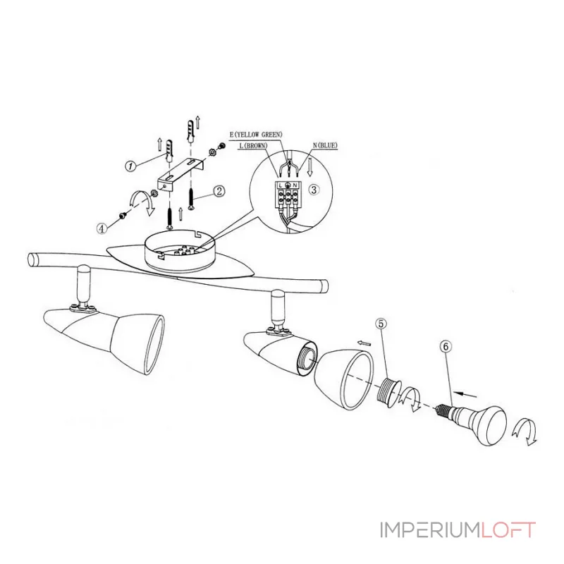 Спот Globo Novara 5449-2 Цвет арматуры золото Цвет плафонов кремовый от ImperiumLoft