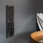 Выключатель двухклавишный без рамки Werkel черный матовый W1120008 от ImperiumLoft