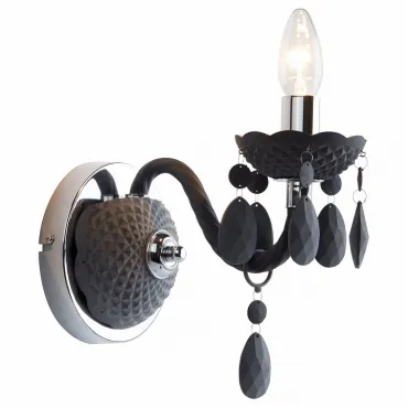 Бра Arte Lamp Morris A8888AP-1GY Цвет арматуры хром Цвет плафонов чёрный Бра Arte Lamp Morris A8888AP-1GY Цвет арматуры хром Цвет плафонов чёрный