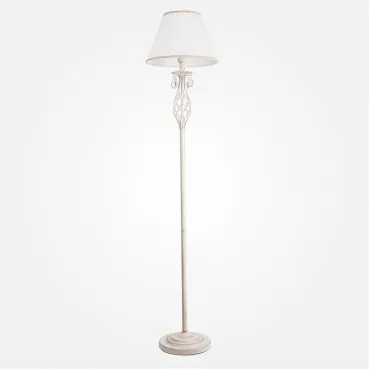 Напольный светильник с тканевым абажуром 10073/1 белый с золотом Напольный светильник с тканевым абажуром 10073/1 белый с золотом