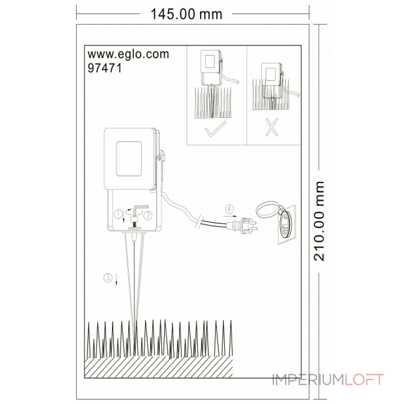Наземный низкий светильник Eglo Faedo 4 97471 от ImperiumLoft