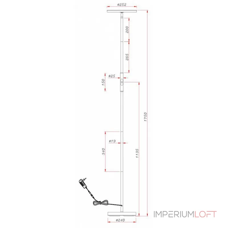 Торшер Arte Lamp Sceptrum A1822PN-1BK Цвет плафонов черно-белый Цвет арматуры черный от ImperiumLoft