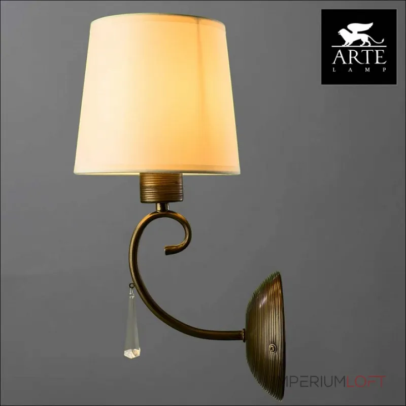 Бра Arte Lamp Carolina A9239AP-1BR Цвет арматуры коричневый Цвет плафонов белый от ImperiumLoft