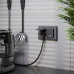 Розетка влагозащищенная с заземлением и шторками, без рамки с крышкой Werkel графит W1172204 от ImperiumLoft