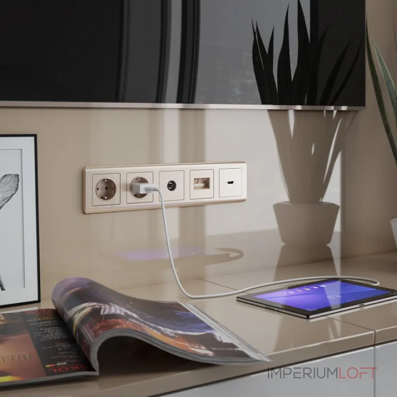 ТВ-розетка без рамки Werkel Шампань рифленый W1183010 от ImperiumLoft