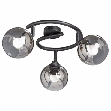 Спот Vitaluce 4314 V4314-1/3PL Цвет арматуры черный Цвет плафонов серый Спот Vitaluce 4314 V4314-1/3PL Цвет арматуры черный Цвет плафонов серый