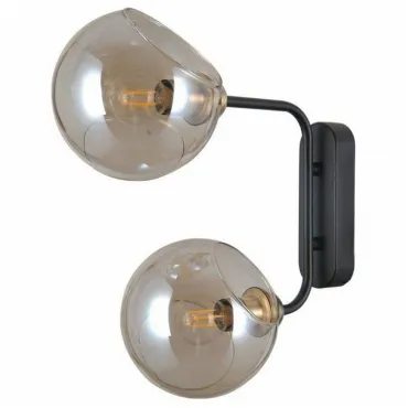 Накладной светильник Omnilux Fasano OML-94201-02 Цвет арматуры чёрный Цвет плафонов серый Накладной светильник Omnilux Fasano OML-94201-02 Цвет арматуры чёрный Цвет плафонов серый