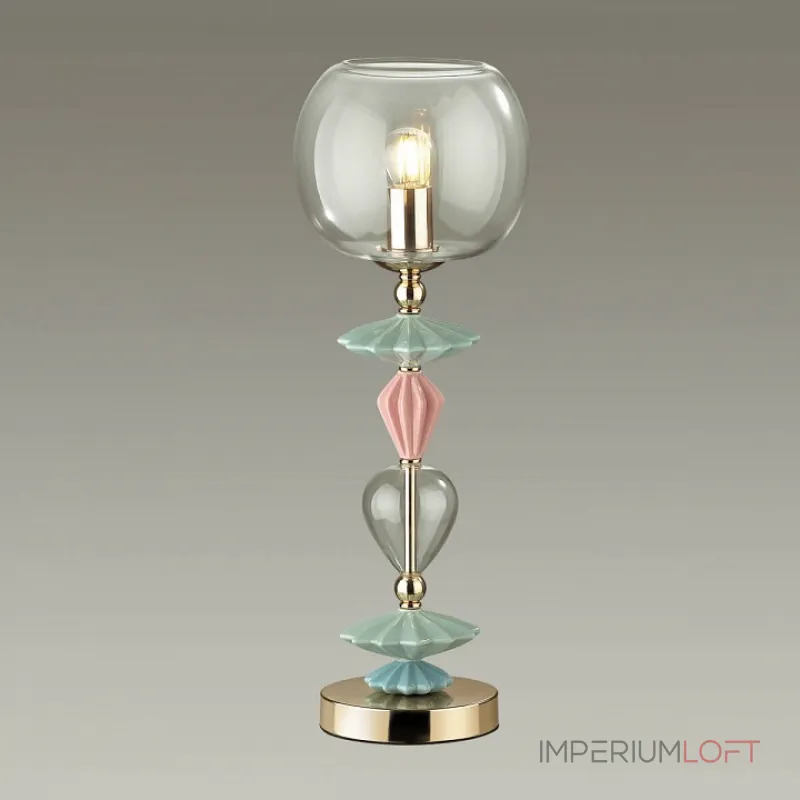 Настольная лампа декоративная Odeon Light Bizet 4855/1T Цвет плафонов прозрачный Цвет арматуры золото от ImperiumLoft