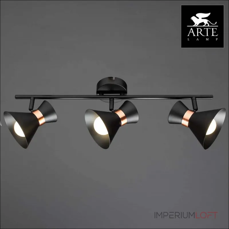 Спот Arte Lamp Baltimore A1406PL-3BK Цвет арматуры золото Цвет плафонов черный от ImperiumLoft Спот Arte Lamp Baltimore A1406PL-3BK Цвет арматуры золото Цвет плафонов черный от ImperiumLoft
