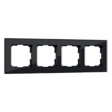 Рамка на 4 поста Werkel черный,стекло W0041108