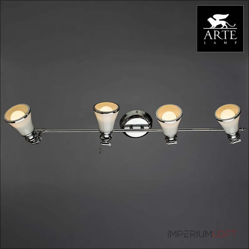 Спот Arte Lamp Vento A9231PL-4CC Цвет арматуры хром Цвет плафонов белый от ImperiumLoft Спот Arte Lamp Vento A9231PL-4CC Цвет арматуры хром Цвет плафонов белый от ImperiumLoft
