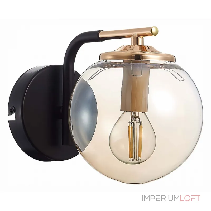 Бра EVOLUCE Literno SLE106901-01 Цвет арматуры черный Цвет плафонов желтый от ImperiumLoft