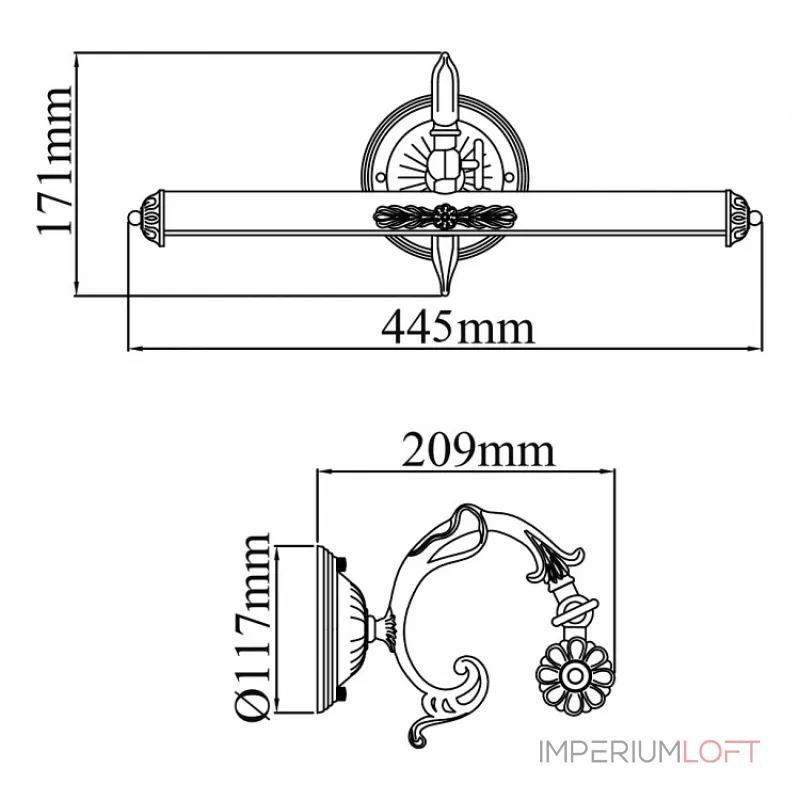 Подсветка для картин Maytoni Picasso PIC114-02-R Цвет арматуры бронза Цвет плафонов бронза от ImperiumLoft