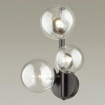 Бра Odeon Light Tovi 4818/3W Цвет плафонов прозрачный Цвет арматуры чёрный