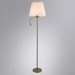 Торшер с подсветкой Arte Lamp Elba A2581PN-2AB Цвет арматуры Коричневый Цвет плафонов Белый от ImperiumLoft